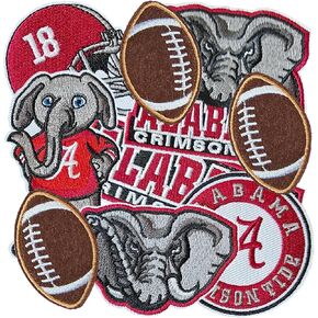 Alabama Elephant Patches,Logo Iron-on Patch for Jacket Backpack Jeans Jacket - 9 Pcs