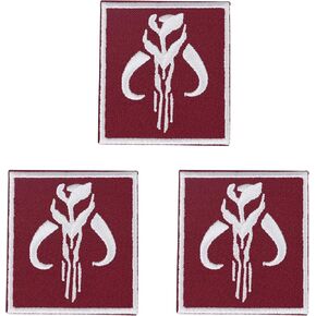 3 Pcs Bounty Hunter Reflective Red Mandalorian Tactical Military Morale Embroidered Iron Fallout Patches, for Clothing Jacket Backpack Jeans Sport Hook Fastener Backing Decal Gift 2.4 x 2.1 Inch 03