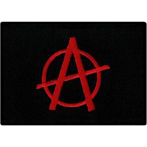 Anarchy Flag Patch Embroidered Iron-On Black Rebel Symbol Anti-Government Emblem