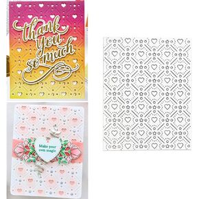Heart Hole Rectangular Metal Die Cuts,Stars Rhombus Hole Rectangle Background Wedding Cutting Dies Cut Stencils for DIY Scrapbooking Photo Decorative Embossing Paper Dies for Scrapbooking Card Making