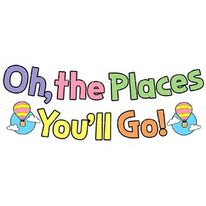 Katchon, Oh The Places You'll Go Banner - 10 Feet, NO DIY | Oh The Places You'll Go Sign for Kindergarten Graduation Decorations Class Of 2025 | Graduation Banner, Oh The Places You'll Go Decorations