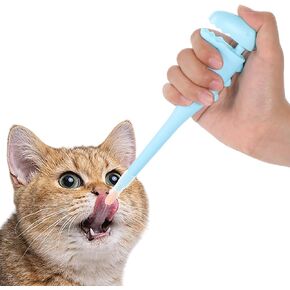 Pet Piller Tablet Feeder Pet Soft Tip Feeding Dispenser Shooter Tool Medication Tablets Capsule Plastic Silicone Plunger Pusher Bule Feeding Accessories for Cats Dogs Small Animals