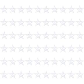 60 PCS Iron On Stars Patches Cute White Adhesive Embroidered Patch Appliques Embellishments Repair Patches Decorate Sew on for Clothing Jean Bags Hats Shirts Jackets Backpacks Shoes