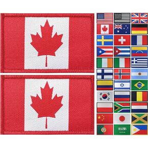 JBCD 2 Pack Canada Flag Patch Canadian Flags Tactical Patch Pride Flag Patch for Clothes Hat Patch Team Military Patch