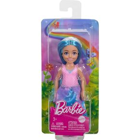 Barbie Royal Chelsea Small Doll with Blue Hair Wearing Removable Skirt, Shoes & White Headband
