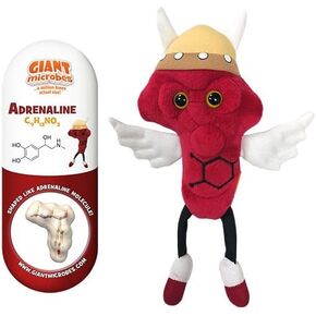GIANTmicrobes Adrenaline Plush – Learn About Brains, Hormones and Health with This Fun Gift for Friends, Scientists, Doctors, Teachers, Thrill Seekers, and Anyone with a Healthy Sense of Humor