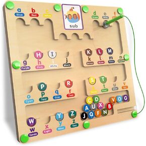 Magnetic Alphabet Maze for Toddlers: Montessori Toys for 3+ Year Old, Learning Color and Number Sorting, Fine Motor Skills, Educational Toy for Preschoolers Boys and Girls, Kids