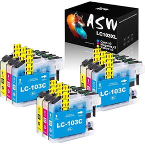 LC103 LC103XL Color Ink Cartridge 9 Pack (3C+3M+3Y) Compatible for Brother LC 103 XL LC101XL LC101 LC103C LC103M LC103Y Work for MFC-J870DW MFC-J475DW MFC-J6920DW MFC-J470DW