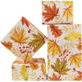 Geluode Thanksgiving Wrapping Paper,4 PCS Fall Maple Leaves Gift Wrap,20 x 27 Inches Yellow Orange Autumn Wrapping Paper Art Paper For Fall Autumn Baby Shower Wedding Party All Occasion DIY Crafts