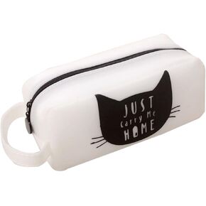 Aisa Pen Pencil Case Adorable Cat Large Capacity Pencil Pouch Stationery Storage Bag Black