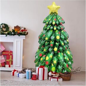 Christmas Tree Balloon Christmas Balloons Tree Garland Arch Kit Star Foil Balloons for Christmas Party Decorations