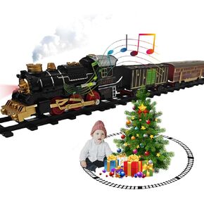 The Perfect Christmas Train Gift Set with Smoking Engine and Light-Up Track - Classic and Festive Decoration for Train Enthusiasts