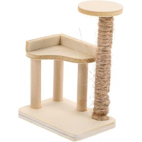 Miniature Dollhouse Cat Climbing Frame Wooden Playset Bookcase Miniature Pet Furniture Dollhouse Cage Mini House Wooden Cat Tree Mini Bookcase