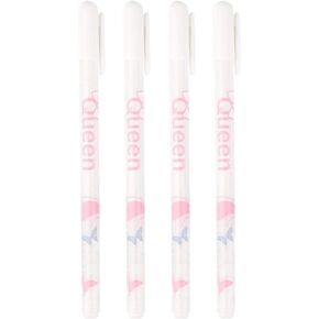 Jectse 4Pcs White Ink Gel Pen Set, 0.8mm Highlighter Marker White Ink Gel Pen,DIY Greeting Card White Ink Refills Neon Craft Doodling Pen,for Students Artist School Home Office