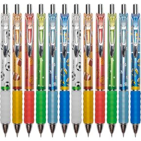 Gel Pens 0.5mm Fine Point Black Ink Gel Pen Retractable Ball Sports Pen Series for Smooth Writing School Office Supplies (12-count)
