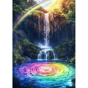 AIRDEA Scenery Diamond Art Painting Kits for Adults Beginners,5D Rainbow Landscape Diamond Art Kits,DIY Fantasy Lake Diamond Art Painting Kits,Picture Art for Home Wall Decor 11.8x15.7 in