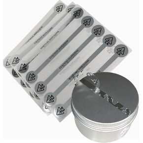 Tamper Evident Stickers, 0.75" x 5.5", 100 Labels, Holographic, Silver, Glossy