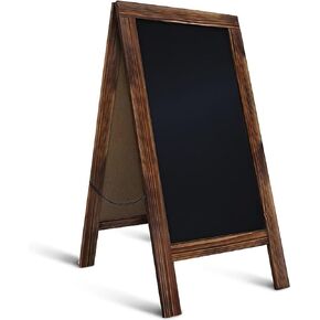 Double-Sided Rustic Magnetic A-Frame Chalkboard Sign for Outdoor and Indoor Use, Magnetic, Black | Sturdy, Stylish, and Versatile; Perfect for Events, Menus, and Business Promotions