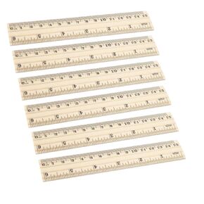 6 Pack Wood Ruler Student Rulers 6 Inch Rulers Wooden for School Rulers Measuring Ruler Office Ruler 2 Scale (6 Inch /15 cm)