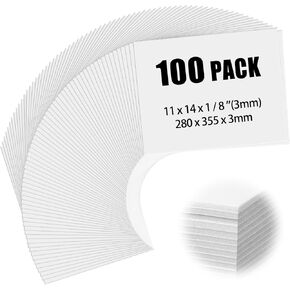 Frienda 100 Pack Foam Boards 11x14 Inch Foam Core Backing Board 1/8 Inch Thickness Foam Poster Boards for Projects Foam Boards Presentation Board for Crafts Office Art Projects (White)