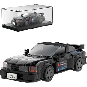 Mould King Speed Champion Initial D GTR32 Car Building Toys with Acrylic Display Case Model Race Car Toy Building Blocks Kit 27014 Collectible Racing Vehicle Set for Kids Age 8+ Teens Adults