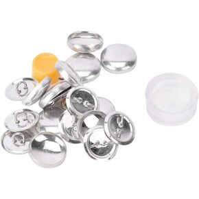 Cover Button Kit, Covered Flat Back Buttons DIY Round Base Self Solid Fabric Cloth Pins Adjustable Refill Forms Replacement Flat Buckle Making Tool for Jeans Coat Single Hole Men Women Sewing Bag