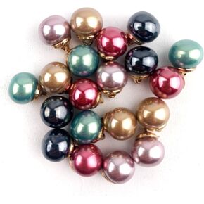 Heyiwell 20 PC Assorted Round Pearl Buttons with Metal Shank for Wedding Dresses,Shirt,DIY Sewing Accessories 10mm