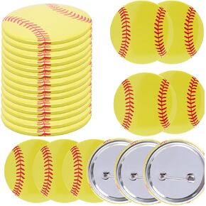 18Pcs Softball Buttons Pins Softball Gifts for Team,1.97Inch Round Little Hat Pin Bag Pin for Women Girls DIY Softball Party Accessories Supplies Stuff