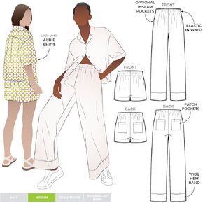 Style Arc Sewing Pattern - Albie Woven Pant and Short (Sizes 04-16)