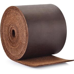 حزام جلدي بعرض 2 بوصة من الجلد المسطح للحرف اليدوية، وشرائط جلدية محببة بالكامل للحرف اليدوية، والأدوات، والحزام، وأدوات الحدائق (سمك 1.6 ملم وطول 62-72 بوصة بني داكن) in Kuwait