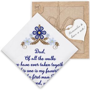 W&F GIFT Mother and Father of The Bride Gifts | Wedding Gift Handkerchief Set For Parents of The Bride from Daughter