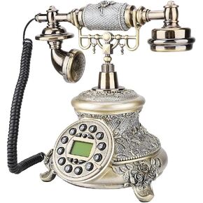 Retro Telephone,European Old Fashioned Antique Landline Phones for Home with Push Button LCD Display Suitable for Home Decor, Office, Star Hotel Decoration