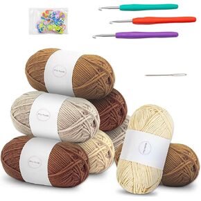 My Nuvis Crocheting Kit for Beginners-Crochet Kit for Starters Adult Crafts & Kids Crafts-Choose Your Project-Coasters & Placemats or 1 Table Runner-Instructional Videos, Crochet Accessories -Crochet