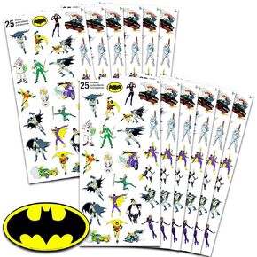 DC Comics Batman Party Favors for Boys & Girls Bundle ~ 12 Pack Batman Sticker Sheets for Kids Birthday Party Goodie Bags | Batman Party Supplies