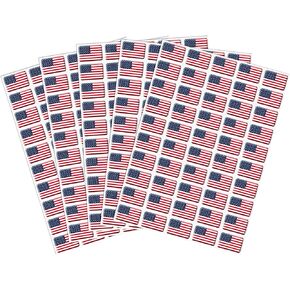 200Pcs American Flag Tiny 3D Dome Sticker, Patriotic Mini Flag Sticker Veterans Memorial Day Supplies Waterproof Independence Day USA Pride Support Sticker Decal for Your Name Badge Parade Gift
