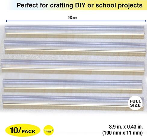 BAZIC Hot Melt Glue Sticks Dual Temp Full Size 3.9" x 0.43", All Purpose Industrial Glue Stick, Quick Repair Home Improvement Crafts (10/Pack), 1-Pack in Saudi Arabia