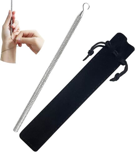 Bracelet Helper Tool Upgraded Jewelry Clasp Helper, Portable Fastener Helper for Bracelet, Bracelet Buddy Fastening Jewelry Tool, Bracelets Fastener Helper Bracelet Keychain Zipper Helper (Silver) in Kuwait
