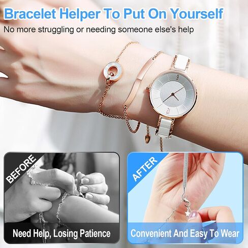 Bracelet Helper Tool Upgraded Jewelry Clasp Helper, Portable Fastener Helper for Bracelet, Bracelet Buddy Fastening Jewelry Tool, Bracelets Fastener Helper Bracelet Keychain Zipper Helper (Silver) in Kuwait