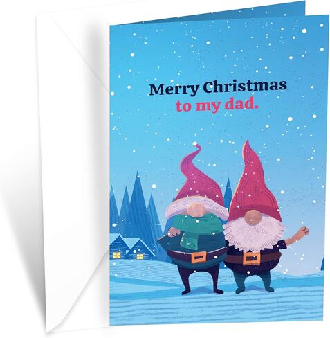 Prime Greetings Christmas Card For Dad, Made in America, Eco-Friendly, Thick Card Stock with Premium Envelope 5in x 7.75in, Packaged in Protective Mailer in Saudi Arabia