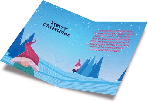 Prime Greetings Christmas Card For Dad, Made in America, Eco-Friendly, Thick Card Stock with Premium Envelope 5in x 7.75in, Packaged in Protective Mailer in Saudi Arabia
