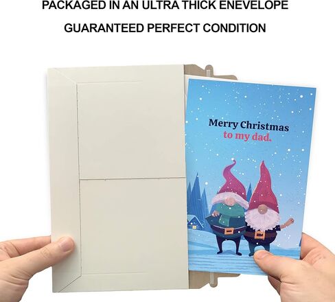 Prime Greetings Christmas Card For Dad, Made in America, Eco-Friendly, Thick Card Stock with Premium Envelope 5in x 7.75in, Packaged in Protective Mailer in Saudi Arabia
