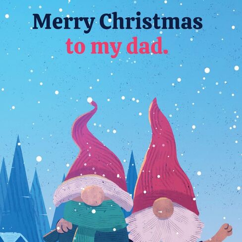 Prime Greetings Christmas Card For Dad, Made in America, Eco-Friendly, Thick Card Stock with Premium Envelope 5in x 7.75in, Packaged in Protective Mailer in Saudi Arabia