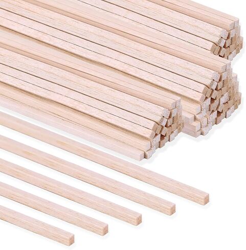280 Pieces Balsa Wood Strips 1/8 x 1/8 x 12 Inch Balsa Wood Sticks Square Wooden Dowels Wood Dowel Rods Unfinished Wood Strips for Crafting Projects Models Making Supplies in Saudi Arabia