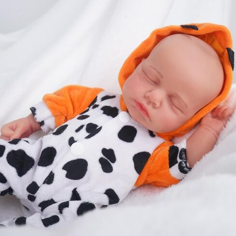 Silicone Reborn Baby Doll Full Silicone Baby Doll Realistic 1:1 Reduction Lifelike Reborn Baby Dolls Silicone Full Body Feeding Toy Gift for Kids in Saudi Arabia