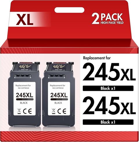 خرطوشة حبر سوداء 245XL بديلة لطابعة Canon 245XL حبر أسود PG-245 XL متوافقة مع طابعة Canon Pixma MX490 MX492 MG2522 MG3022 MG2520 TS3100 TS3122 TS3300 TS3322 TR4522 (عبوة سوداء) in Saudi Arabia