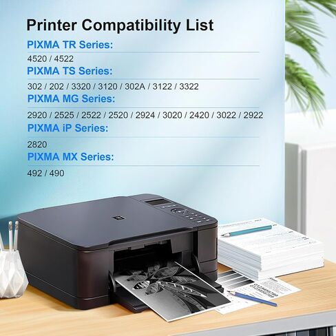 خرطوشة حبر سوداء 245XL بديلة لطابعة Canon 245XL حبر أسود PG-245 XL متوافقة مع طابعة Canon Pixma MX490 MX492 MG2522 MG3022 MG2520 TS3100 TS3122 TS3300 TS3322 TR4522 (عبوة سوداء) in Saudi Arabia