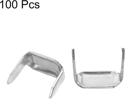 uxcell 100Pcs Brass Leather Staples, 8mm Two Prong Belt Loops Fasteners Holders for Leathercraft Belt Keeper Connection, Silver Tone in Saudi Arabia