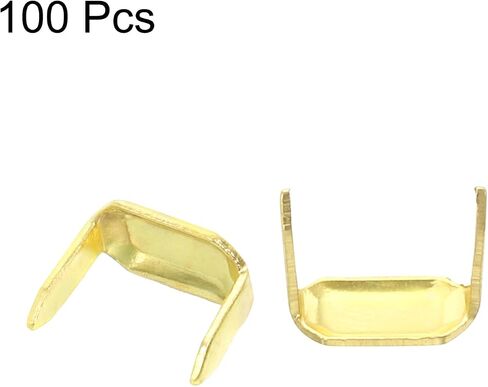 uxcell 100Pcs Brass Leather Staples, 8mm Two Prong Belt Loops Fasteners Holders for Leathercraft Belt Keeper Connection, Silver Tone in Saudi Arabia
