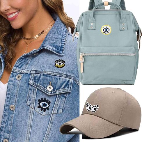 Cute Embroidered Eyes Patches, Bundle 9 Pieces Funny All See You Eye Iron On Sew On Patches for Clothes Jacket Jeans Bags Hats Shoes Backpacks in Saudi Arabia