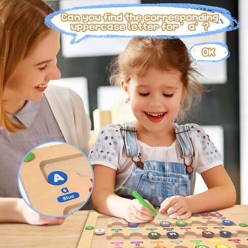 Magnetic Alphabet Maze for Toddlers: Montessori Toys for 3+ Year Old, Learning Color and Number Sorting, Fine Motor Skills, Educational Toy for Preschoolers Boys and Girls, Kids in Saudi Arabia